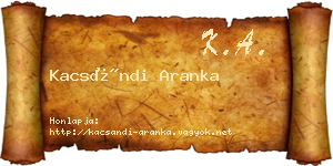 Kacsándi Aranka névjegykártya